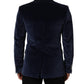 Blue Velvet Single Breasted Blazer Jacket