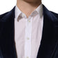 Blue Velvet Single Breasted Blazer Jacket