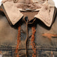 Multicolor Raw Cut Panelled Denim Men Jacket