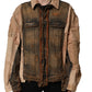 Multicolor Raw Cut Panelled Denim Men Jacket