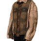 Multicolor Raw Cut Panelled Denim Men Jacket