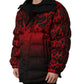 Red Black Reversible Animal Print Puffer Coat Jacket