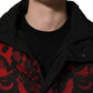 Red Black Reversible Animal Print Puffer Coat Jacket