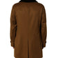 Brown Cashmere Mink Fur Men Overcoat Jacket