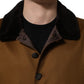 Brown Cashmere Mink Fur Men Overcoat Jacket