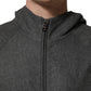 Gray Cotton Men Hooded Full Zip Bomber Jacket