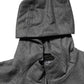 Gray Cotton Men Hooded Full Zip Bomber Jacket