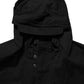 Black Nylon Men Hooded Windbreaker Jacket