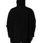 Black Nylon Men Hooded Windbreaker Jacket