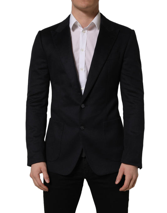 Black Cashmere Single Breasted Blazer Jacket
