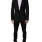Dark Blue Wool Single Breasted Blazer Jacket