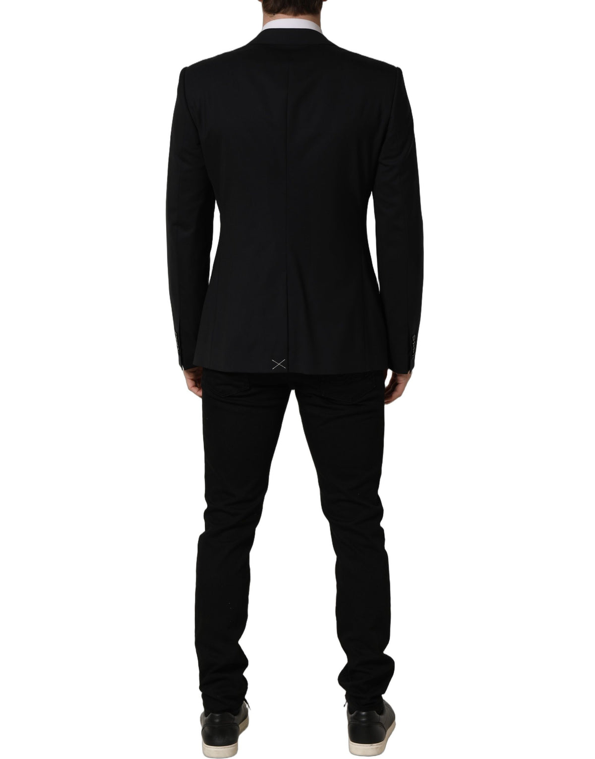 Dark Blue Wool Single Breasted Blazer Jacket