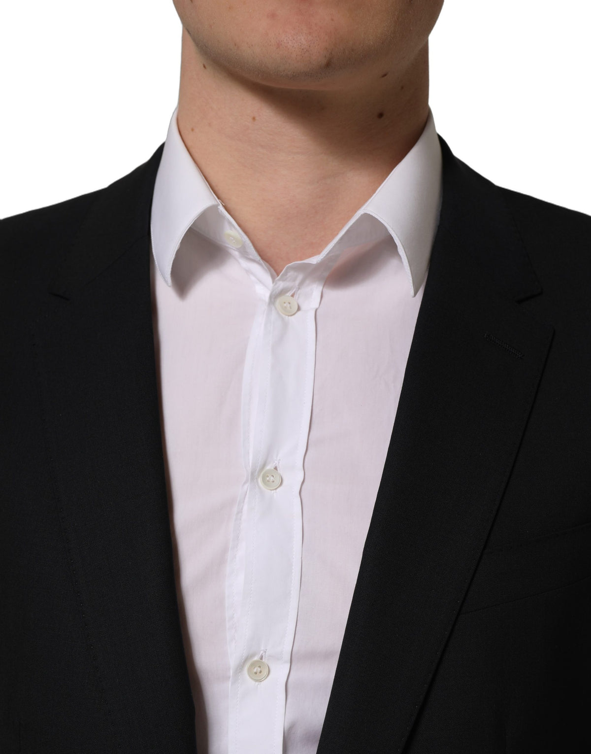 Dark Blue Wool Single Breasted Blazer Jacket