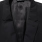 Black Wool Single Breasted Blazer Jacket