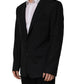 Black Wool Single Breasted Blazer Jacket