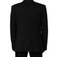 Black Wool Single Breasted Blazer Jacket