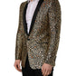 Gold Leopard Single Breasted Men Coat Jacket