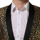 Gold Leopard Single Breasted Men Coat Jacket