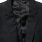 Black Wool Single Breasted Blazer Jacket