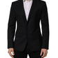 Black Wool Single Breasted Blazer Jacket