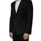 Black Wool Single Breasted Blazer Jacket