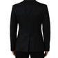 Black Wool Single Breasted Blazer Jacket
