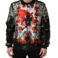 Multicolor Majolica Bull Print Bomber Jacket