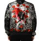 Multicolor Majolica Bull Print Bomber Jacket