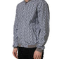 Light Blue Cotton Car Print Bomber Jacket