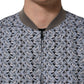 Light Blue Cotton Car Print Bomber Jacket