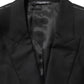 Black Wool Single Breasted Blazer Jacket