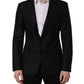 Black Wool Single Breasted Blazer Jacket