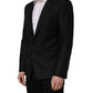 Black Wool Single Breasted Blazer Jacket