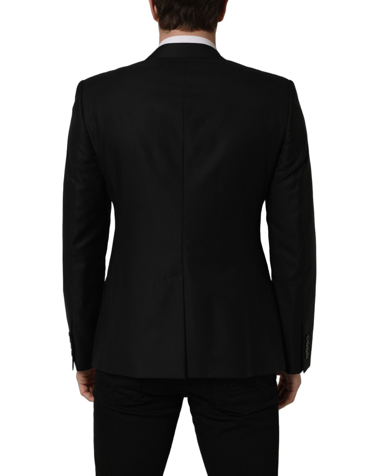 Black Wool Single Breasted Blazer Jacket
