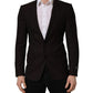 Brown Wool GOLD Single Breasted Men Jacket