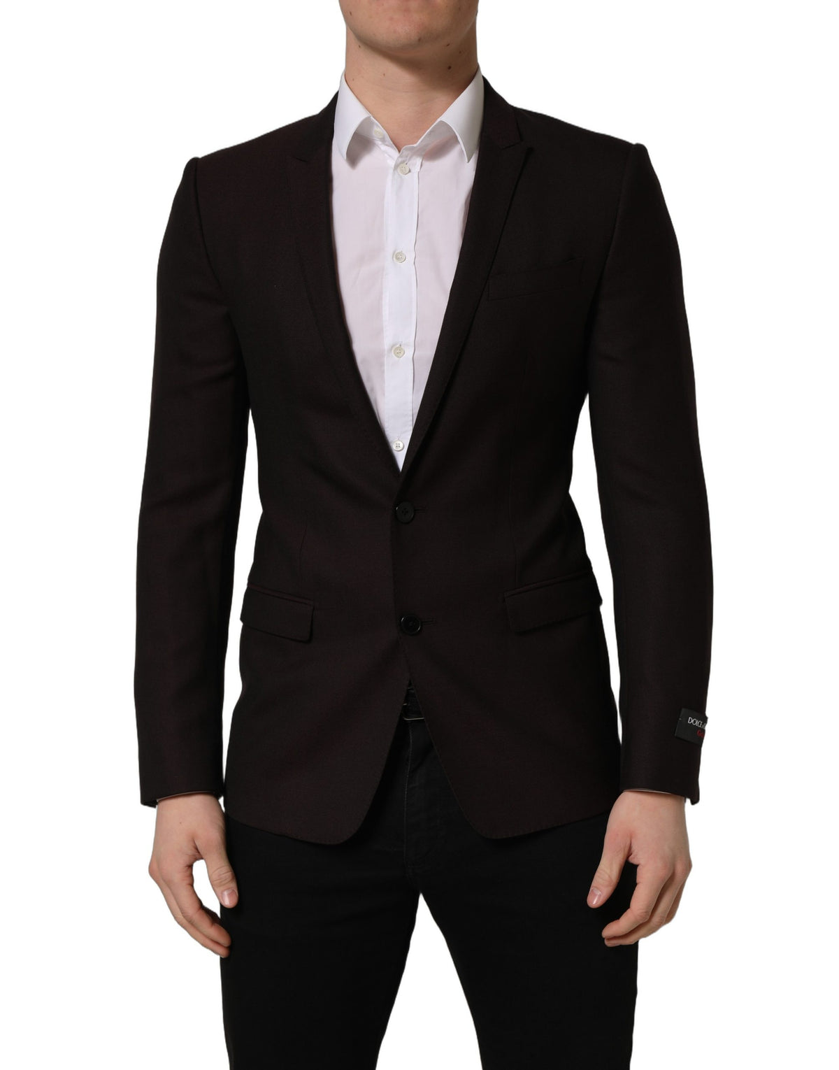 Brown Wool GOLD Single Breasted Men Jacket