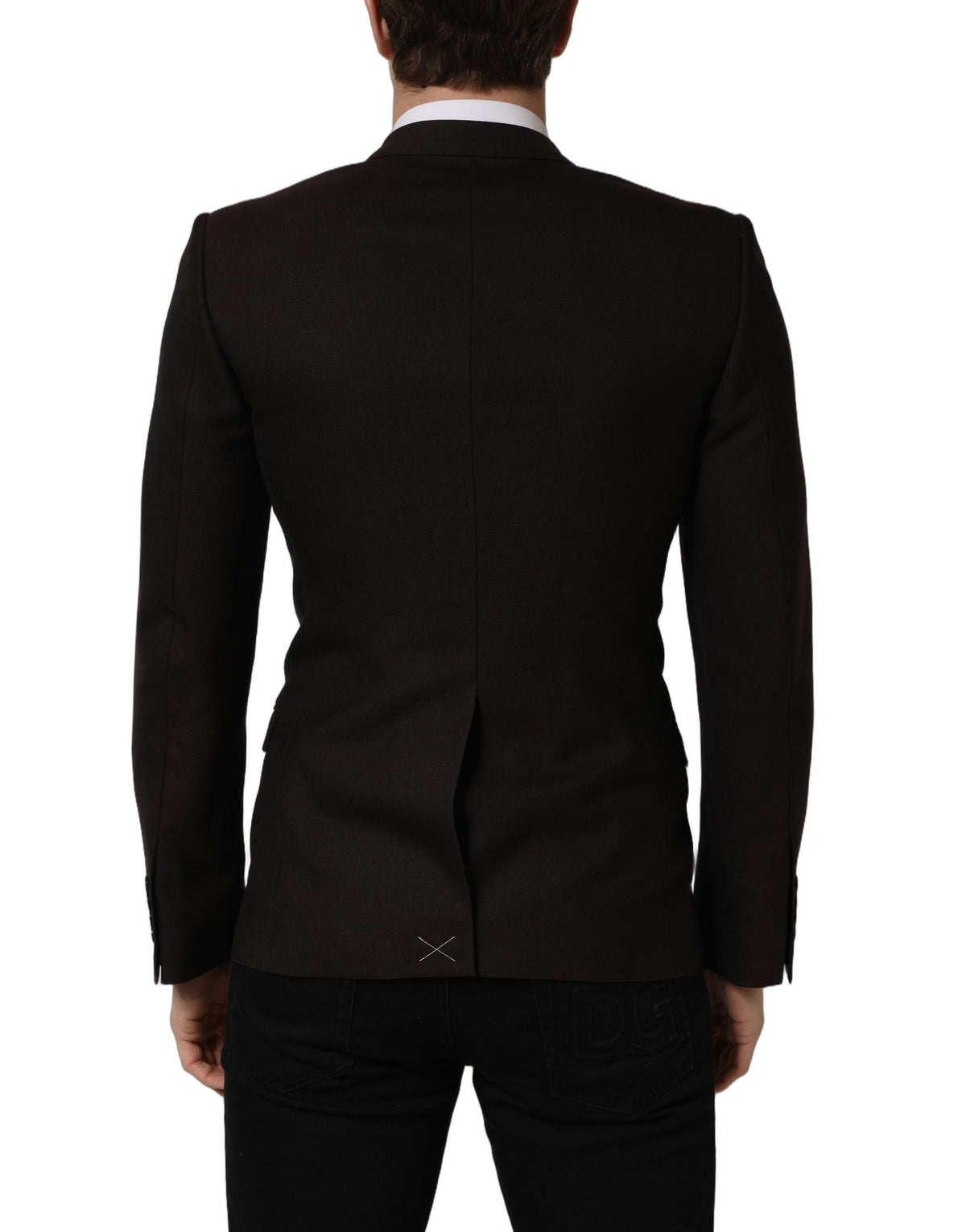 Brown Wool GOLD Single Breasted Men Jacket