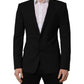 Black Wool Single Breasted Blazer Jacket