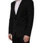 Black Wool Single Breasted Blazer Jacket