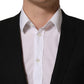 Black Wool Single Breasted Blazer Jacket