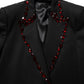 Black Crystal Embellished Coat Blazer Jacket