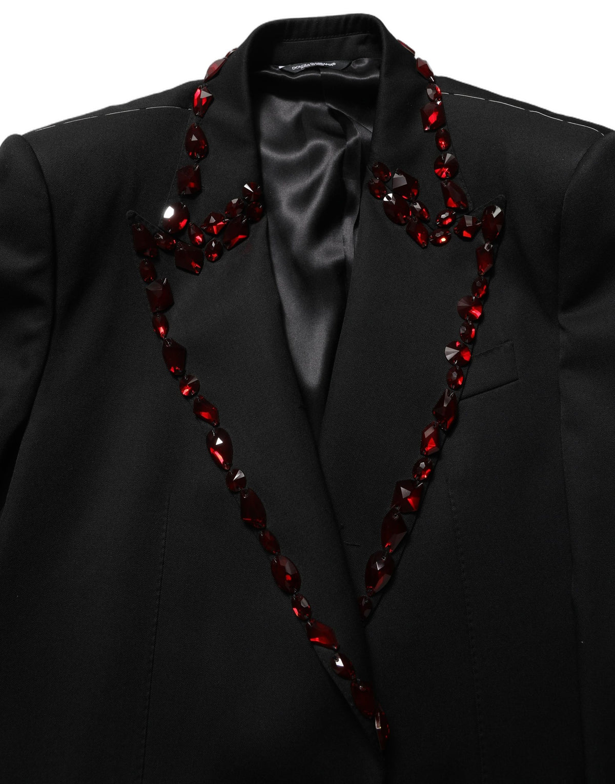 Black Crystal Embellished Coat Blazer Jacket