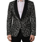 Black Crystal Embellished Coat Blazer Jacket