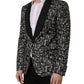 Black Crystal Embellished Coat Blazer Jacket