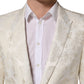 Off White Floral Single Breasted Men Jacket