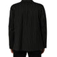 Dark Gray Stripes Wool Double Breasted Jacket