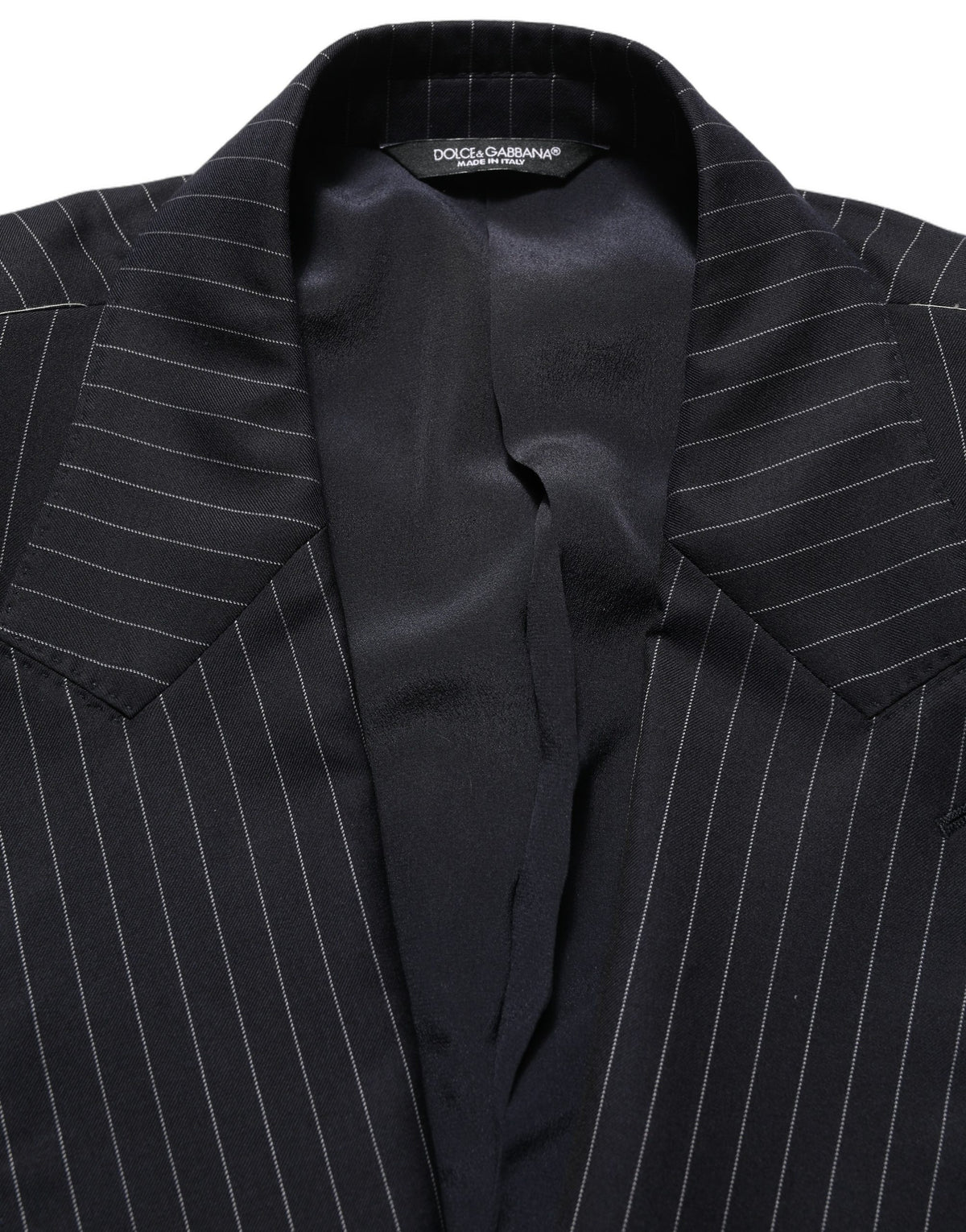 Dark Gray Stripes Wool Double Breasted Jacket
