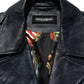 Black Leather Men Biker Coat Goatskin Jacket