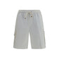 White Cotton Bermuda Shorts