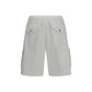 White Cotton Bermuda Shorts